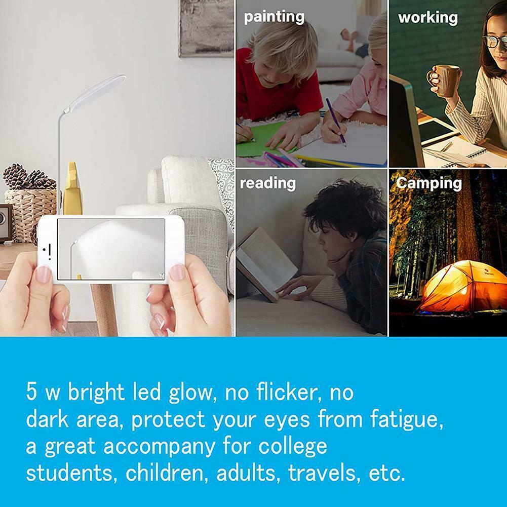 1X LED Dimmable Reading Desk Lamp Flexible Bedside Table Study Light Night USB V2F1