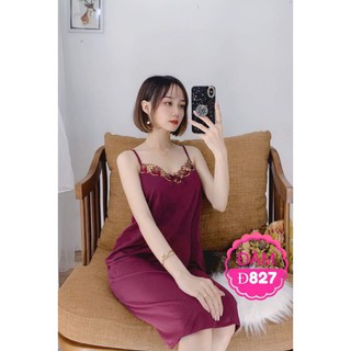 Đầm mặc nhà 2 dây thun lạnh