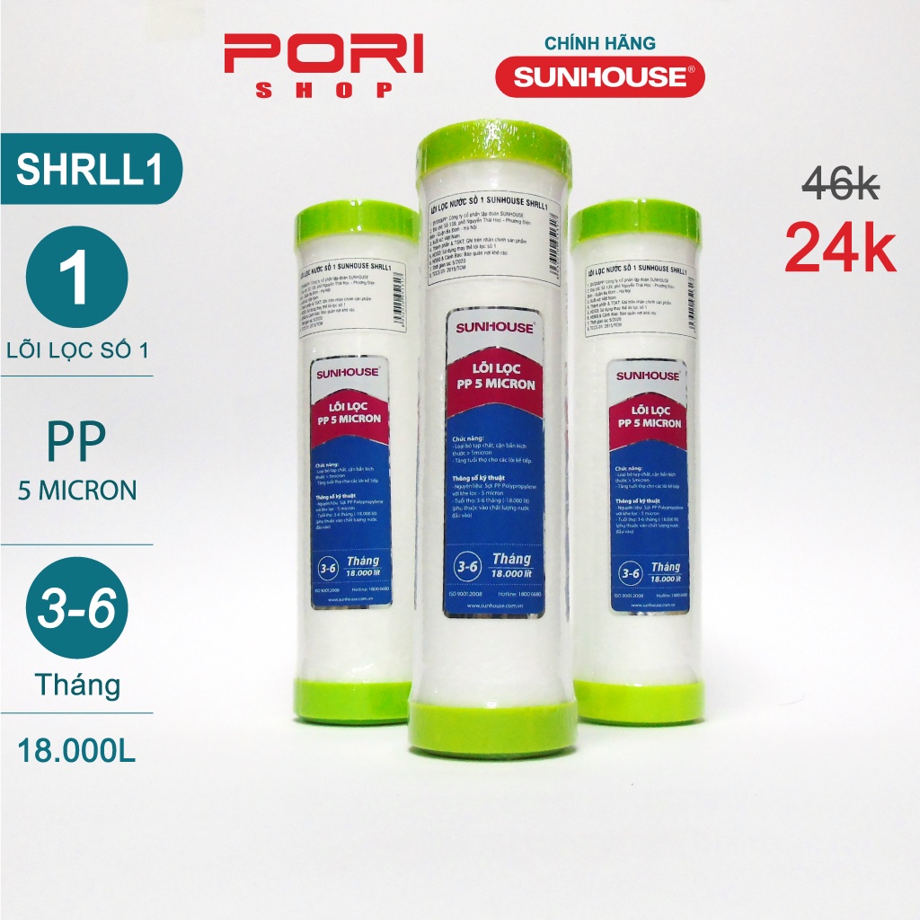 Lõi Lọc Nước Số 1 SUNHOUSE PP 5 Micron - SHRLL1