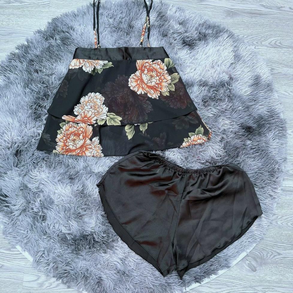 Đồ Ngủ Sexy Nữ , Set 2 Dây Cột Nơ Sau Voan Quần Đùi Lụa Màu Trơn Thời Trang Sexy, Gợi Cảm | BigBuy360 - bigbuy360.vn