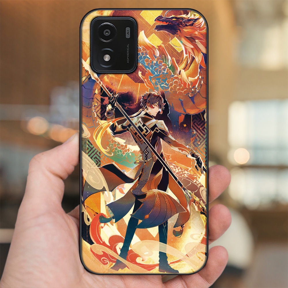 Ốp lưng Vivo Y01 viền đen in hình Zhongli Genshin Impact