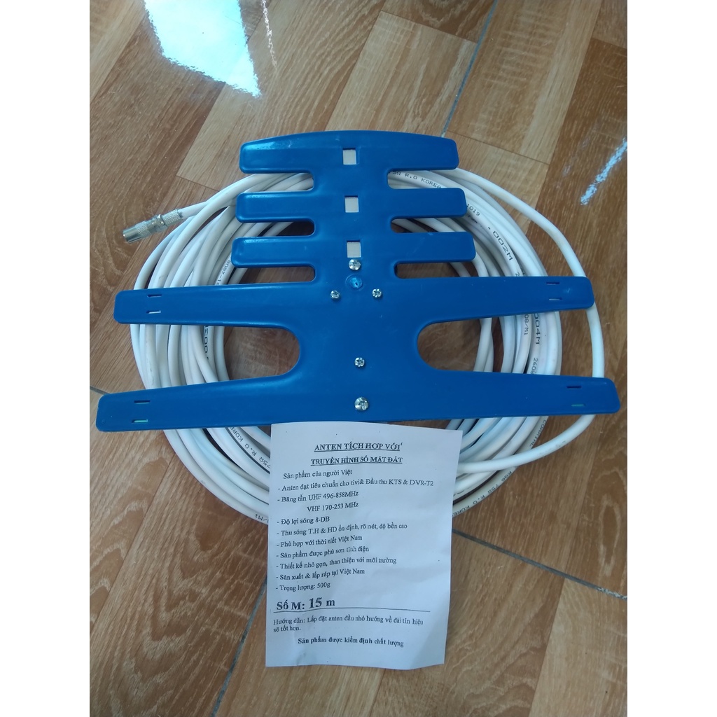 Anten Liền Dây 15M Tích Hợp với TIVI & Đầu Thu KTS, DVB T2