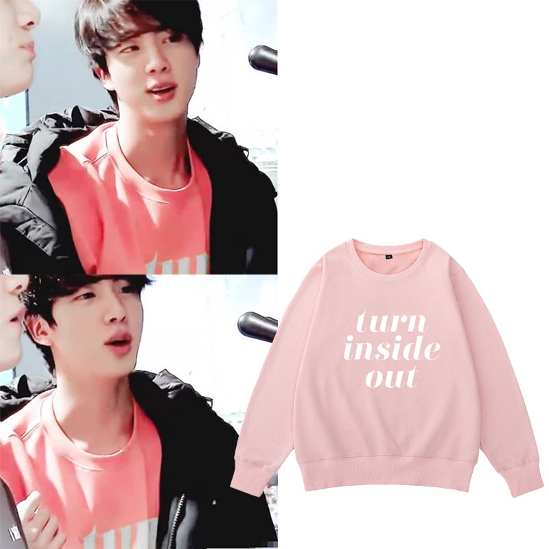 Áo Hoodie Cotton Dáng Rộng In Chữ JIN Giống Nhau KPOP BTS Màu Hồng Thời Trang Hàn Quốc Hàng Mới 2022