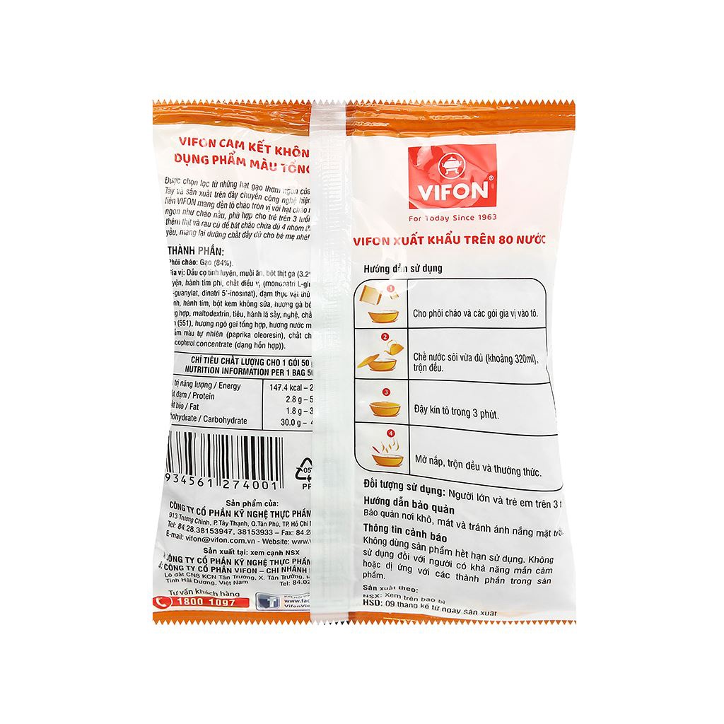 Thùng 50 gói cháo Vifon vị gà 50g
