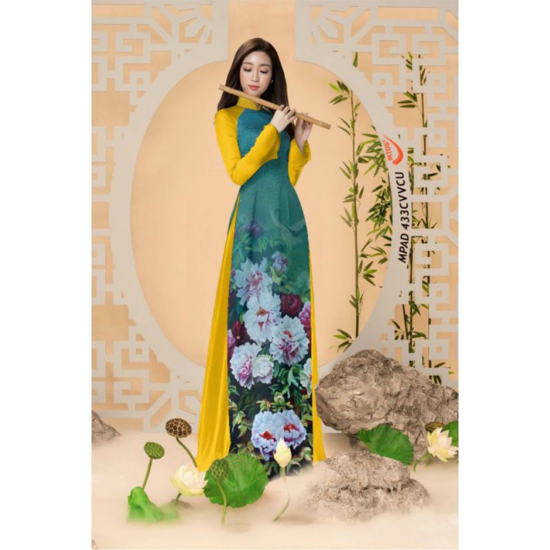 Vải Áo Dài Hoa Mẫu Đơn