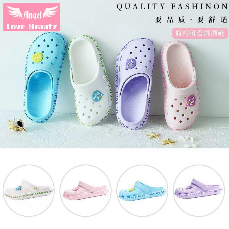 Dép Sandal Đục Lỗ Chống Trượt Thời Trang Đi Biển Dễ Thương Cho Nữ