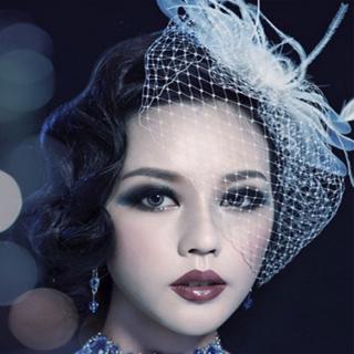 Thời Trang Đám Cưới Mũ Cô Dâu Lông Vũ Lưới Nơ Chim Mặt Mạng Che Mặt Barrettes