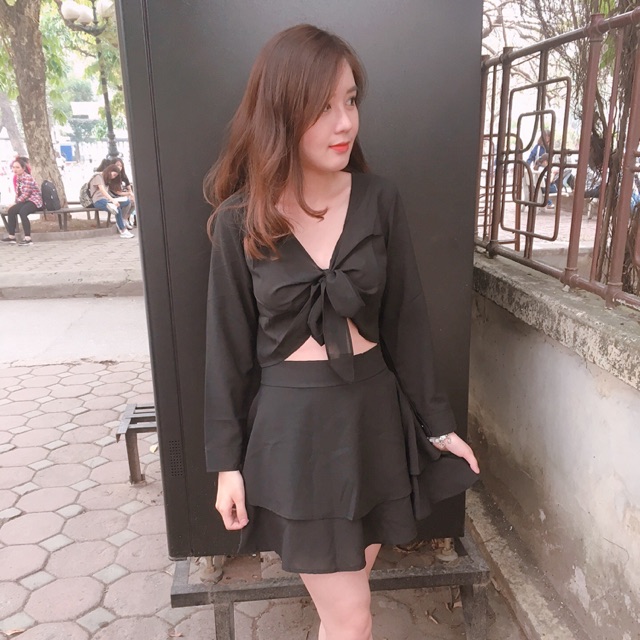 Set rời croptop + chân váy