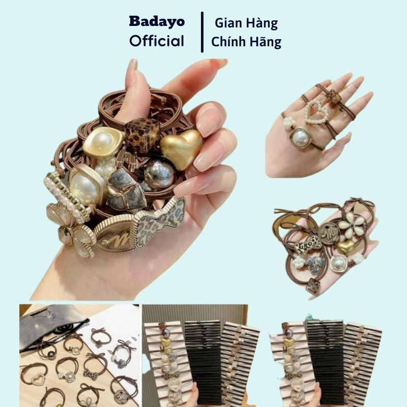 MVP017 Sét 60 chun cột tóc dây nhiều mẫu cho bạn gái siêu xinh