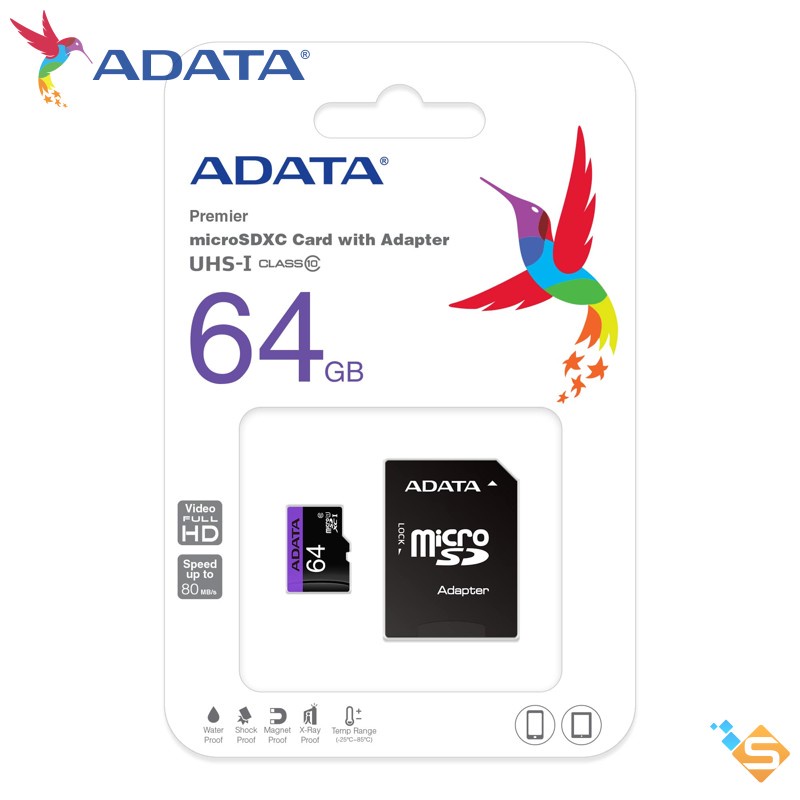 Thẻ Nhớ MicroSD ADATA Premier 64GB 32GB Class 10 Chuyên Cho Camera, Điện Thoại - Bảo Hành Chính Hãng 5 Năm