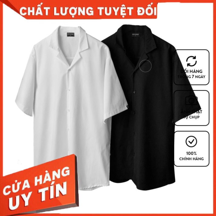 Áo sơ mi cổ vest ngắn tay City Cycle - áo sơ mi pijama cộc tay unisex form rộng Local brand - Hàng nhập khẩu