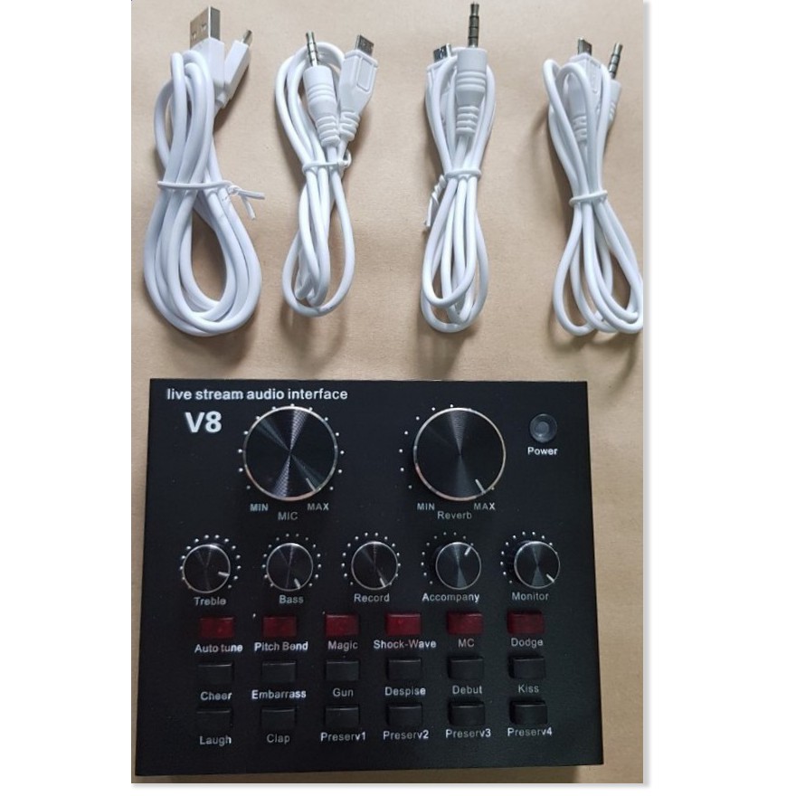 (SẬP SÀN) Trọn bộ soundcard v8 autotune + micro Ami BM900 tuyệt đỉnh thu âm và livestream, đầy đủ phụ kiện ,kẹp bàn ,màn