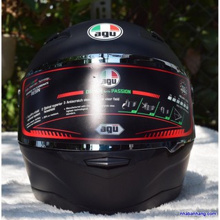 Nón Fullface AGU racing đỏ