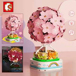 Đồ chơi Lắp ráp Mô hình Sembo 601150 Music Box Cherry Blossom Hot Air Balloon Ideas