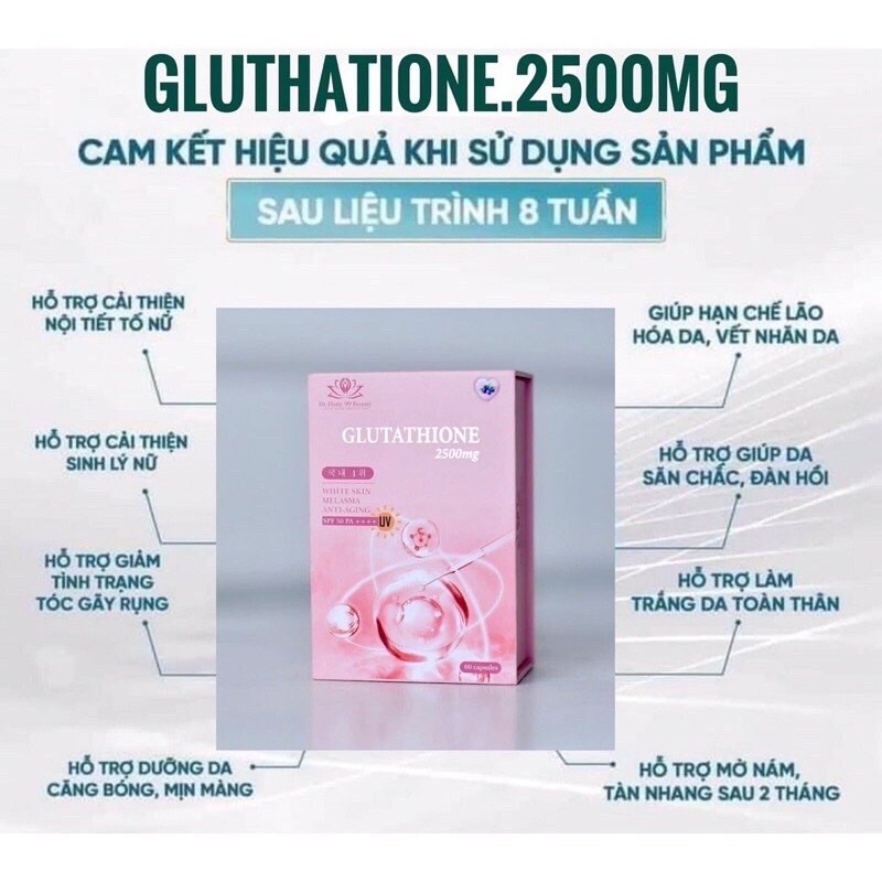 Viên trắng da hủy nám GLUTATHIONE 2500mg Dr.Hany 99 Beauty