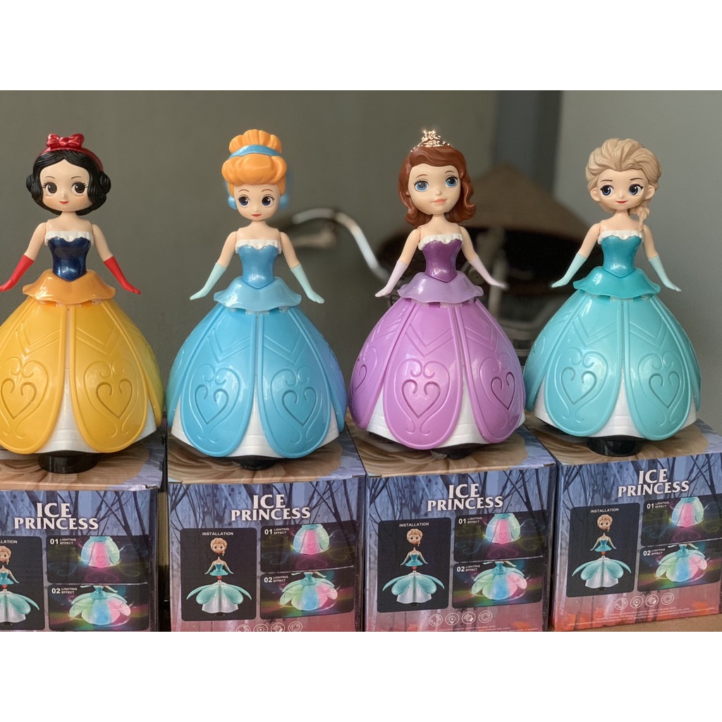 BÚP BÊ ELSA , BẠCH TUYẾT VÁY XÒE CÓ CÁNH THIÊN THẦN PHÁT NHẠC, CÓ ĐÈN, XOAY 360 ĐỘ CHO BÉ YÊU, QUÀ TẶNG SINH NHẬT