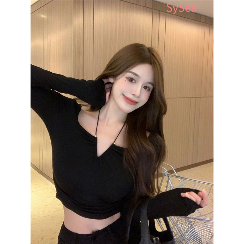 Áo Croptop Cổ Chữ V Quyến Rũ Thời Trang Cho Nữ