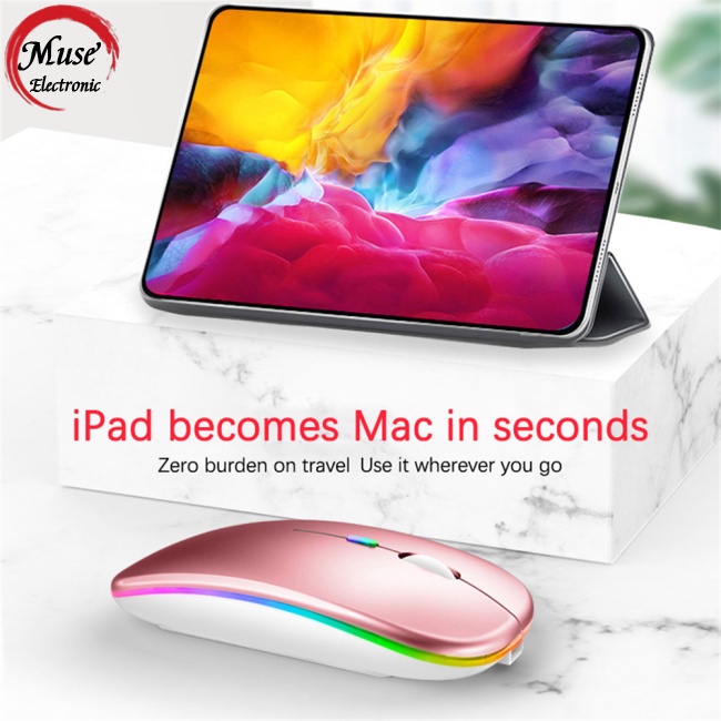 Chuột Bluetooth Không Dây 2.4g Có Đèn Nền Dùng Cho Laptop Ipad