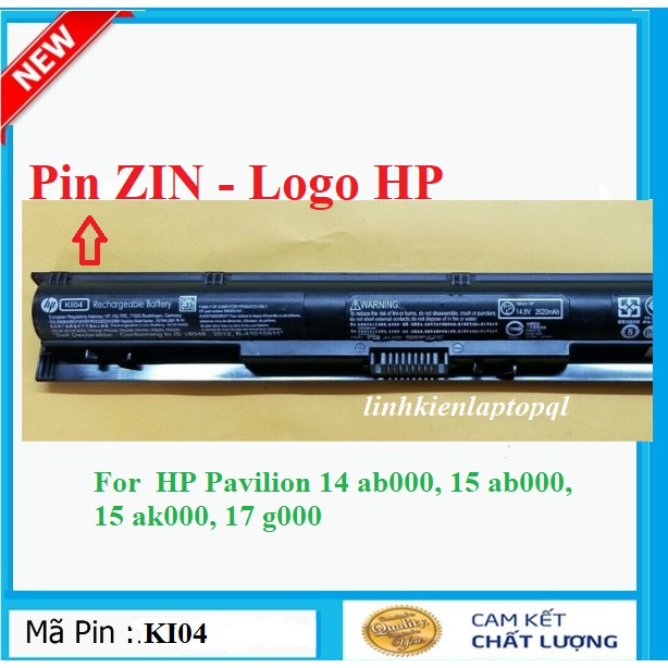 Pin Laptop HP PAVILION 14 (KI04) - Pavilion 14 ab000, 15 ab000, 15 ak000, 17 g000, HSTNN DB6T, HSTNN LB6S