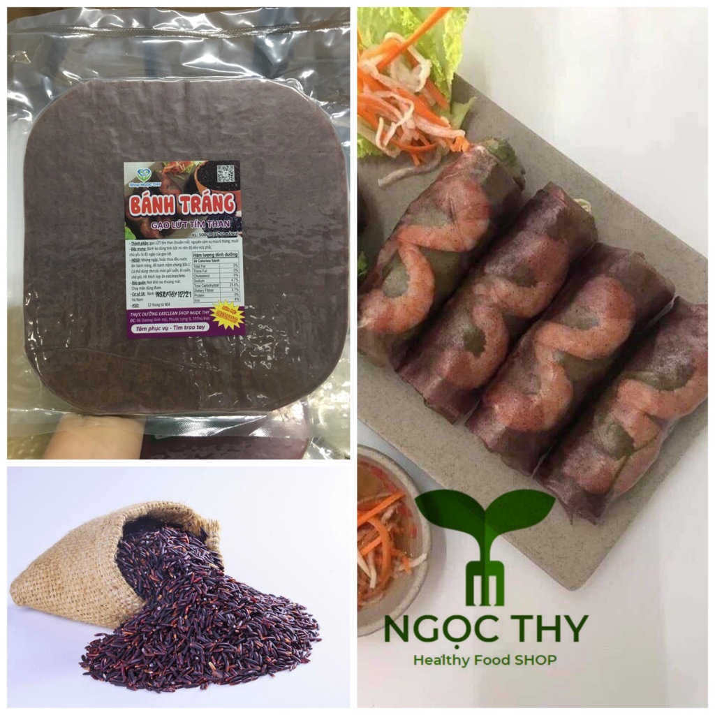 Bánh tráng vuông gạo lứt đen  ăn eatclean giảm cân