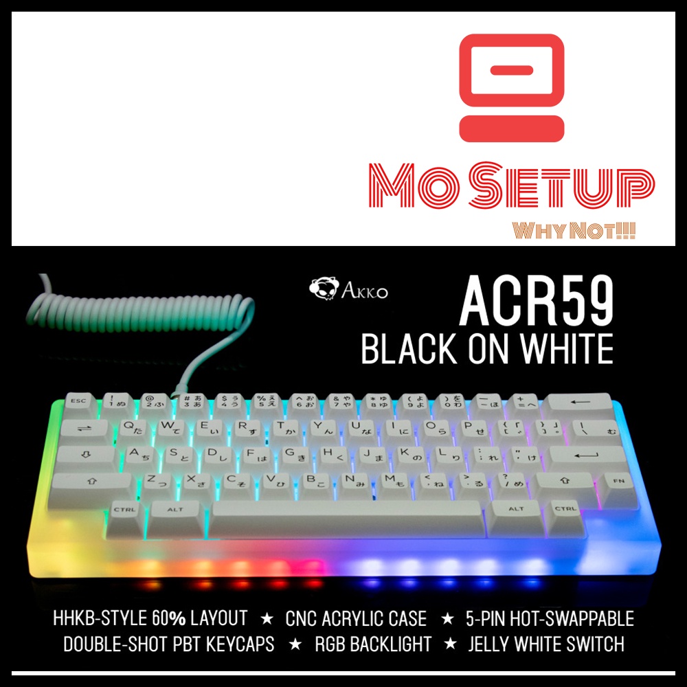 AKKO_ACR59_Kit bàn phím cơ Custom đẩy đủ switch và keycap- mạch Hotswap 3-5PIN