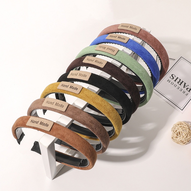 Băng Đô Cài Tóc Bằng Xốp Dày Dặn Màu Trơn Không Trượt Răng Phong Cách Vintage Thanh Lịch