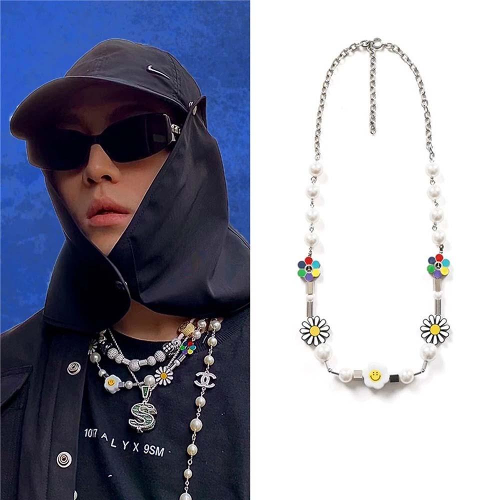 QQMALL Vòng cổ Mặt Hình Hoa Hướng Dương Phong Cách Hip Hop