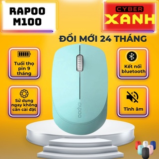 Chuột bluetooth máy tính laptop pc đa kết nối bluetooth hoặc USB Rapoo M100-Cam kết bảo hành đổi mới trong 2 năm