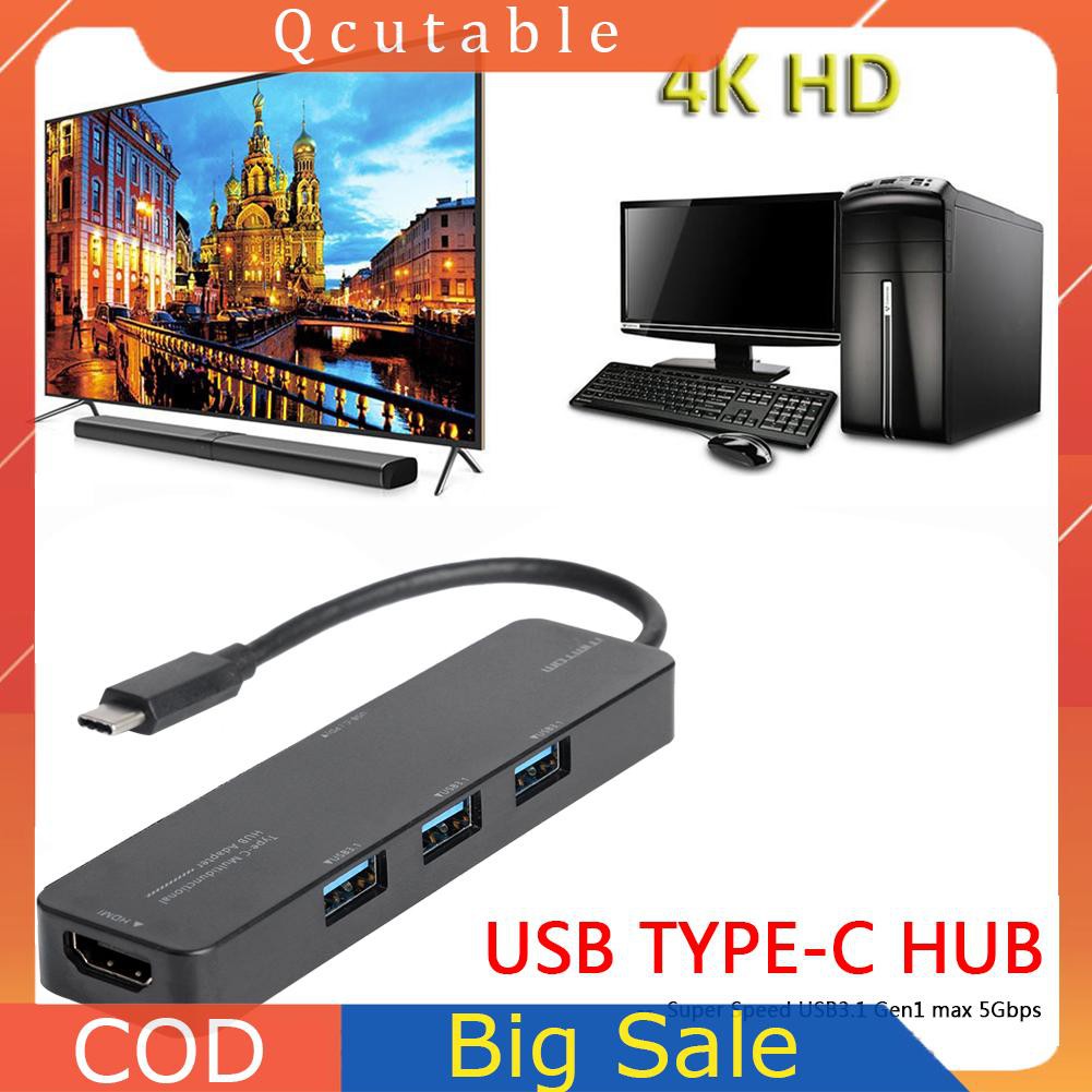 Bộ Chuyển Đổi 5 Trong 1 5gbps 3 Usb3.0 4k Hdmi 60w Usb 3.1 Pd