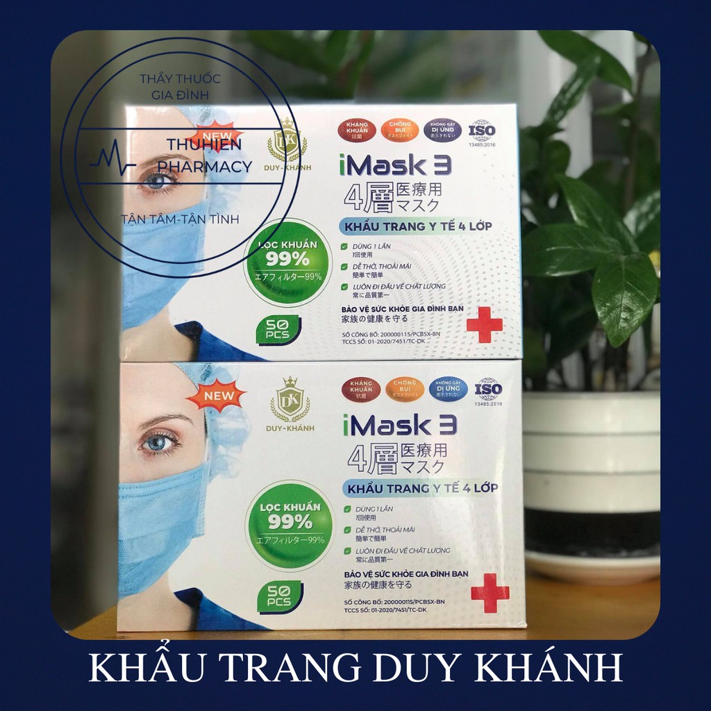 Khẩu trang y tế Imask Duy Khánh 4 lớp (Hộp 50 cái)