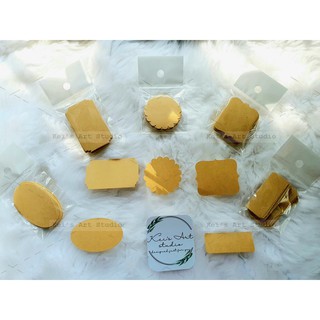 Set 30 cái nhãn dán giấy kraft trơn ghi tên, đánh dấu chai lọ, chậu cây, đồ vật, ngăn tủ tiện lợi