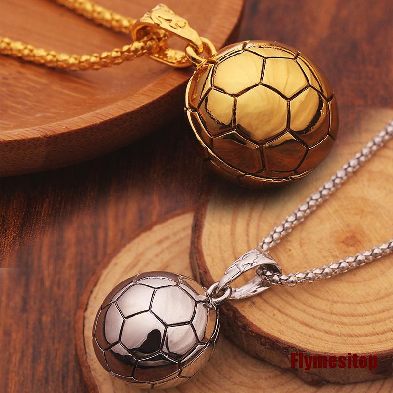 FLYOP Hip Hop Men Hippie Sports Necklace Football Pendant Alloy Soccer Jewelry Gi