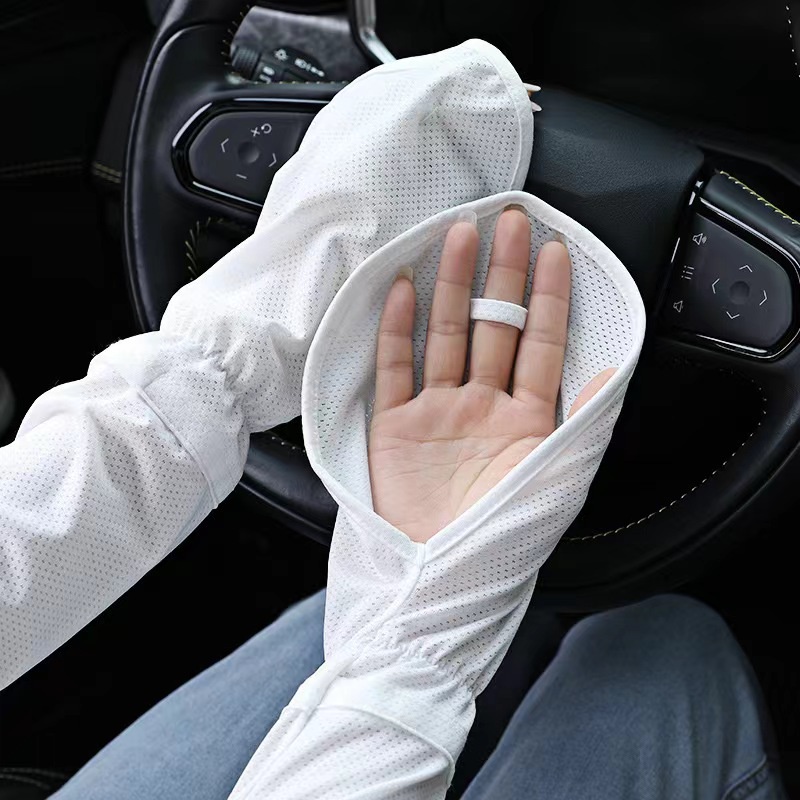 Găng Tay Chống Nắng Bằng Lụa Mát Tiện Dụng Khi Lái Xe
