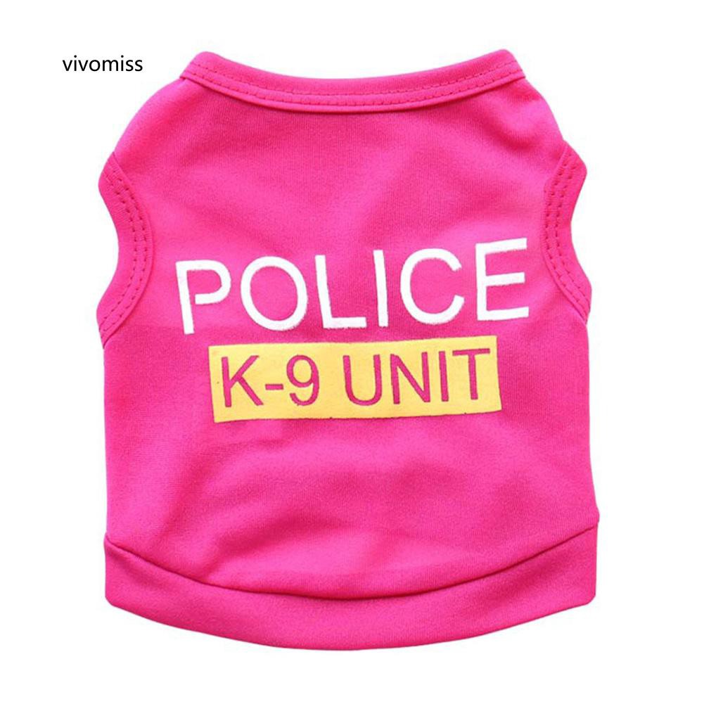 Áo thun cảnh sát họa tiết chữ dễ thương dành cho thú cưng