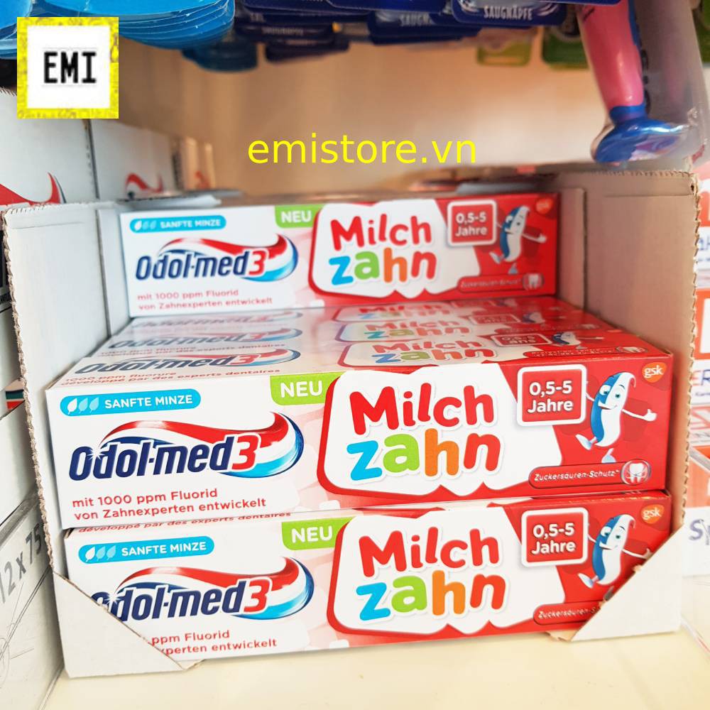 Kem đánh răng Odol-med3 cho bé 50ml có thể nuốt được - Hàng Đức chuẩn