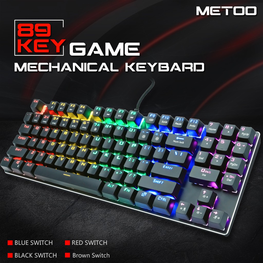 Bàn Phím Cơ Gaming 89 Phím Metoo Z56 Mẫu Mới Nhất 2020 | Blue Switch Led Rainbow Đổi Màu 20 chế độ -dc4169