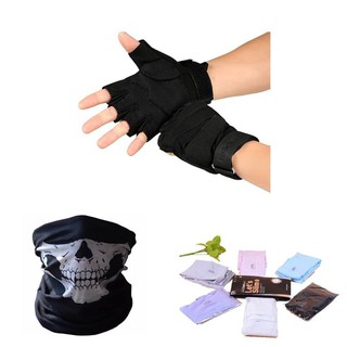 Combo 3 Món CHo Phượt Thủ: Gang tay +Khăn ĐN+ Ống Tay Chống Nắng