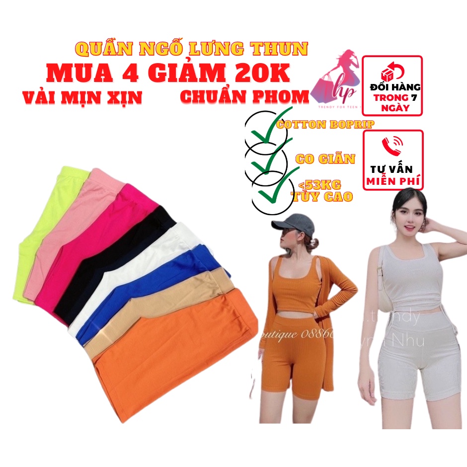 Quần ngố leggin nữ lưng thun côtton borip xịn chuẩn phom ôm body thời trang