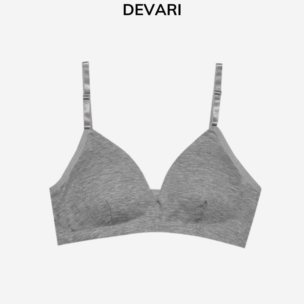 Áo bra nữ 2 dây không gọng đẹp cotton mút mỏng DEVARI B038