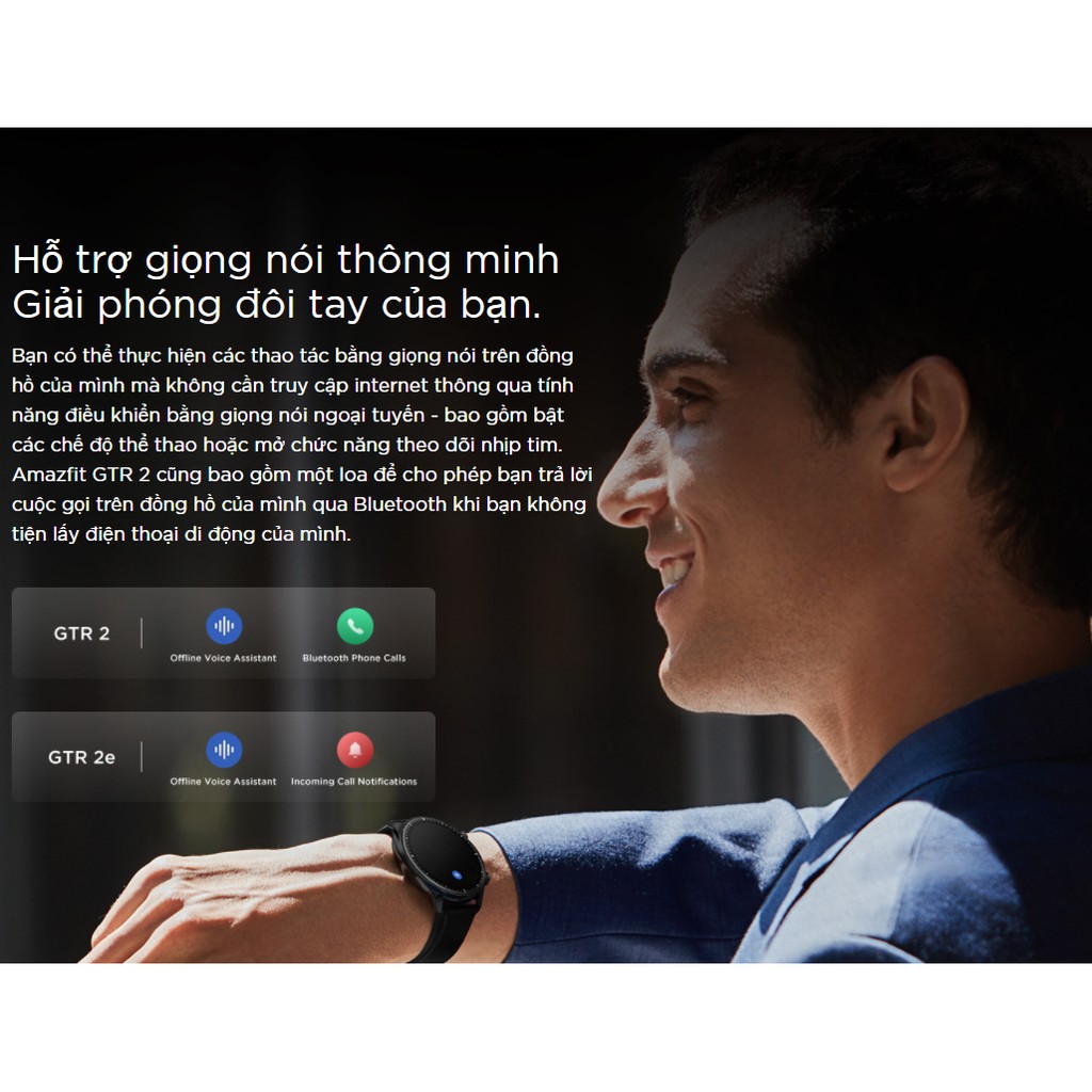 Đồng Hồ Thông Minh Cao Cấp Amazfit GTR 2e - Hàng Chính Hãng - Bảo hành 12 tháng