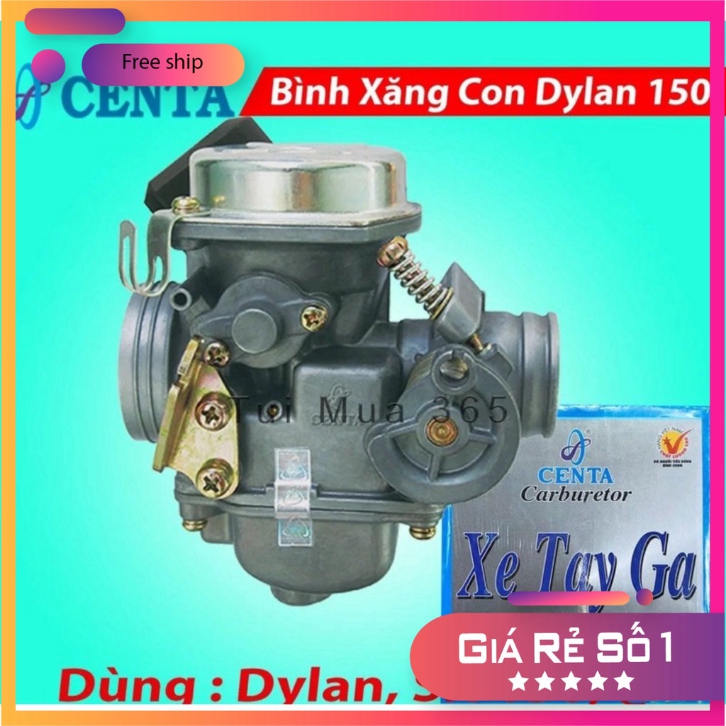 (PHỤ TÙNG ĐỒ CHƠI XE MÁY) Bình Xăng Con Xe DyLan, Sh Ý, A Còng  Hiệu Centa (Tặng Kèm Co Xăng)