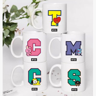 The bulletproof juvenile group BT21 around the cup of cartoon fans should support the ceramic mug cup COOKY RJ TATA cup