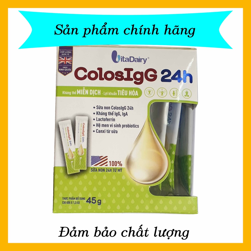 Sữa non ColosIgG 24h dạng hộp 45G ( 30 gói x 1.5g)