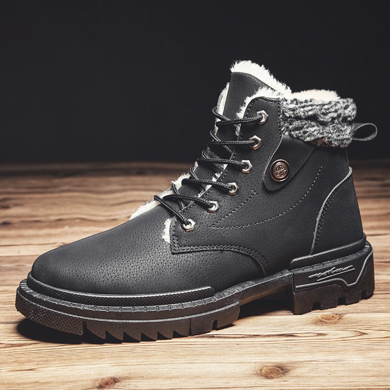Giày Bốt Martin Lót Nhung Cotton Giữ Ấm Phong Cách Hàn Quốc Thời Trang Mùa Đông Cho Nam 2021 | BigBuy360 - bigbuy360.vn