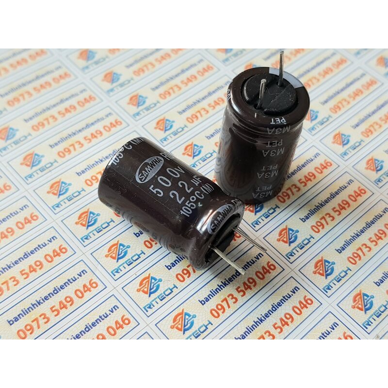 [ combo 5 chiếc ] TỤ HÓA 22UF 500V 25X16mm ( chính hãng )