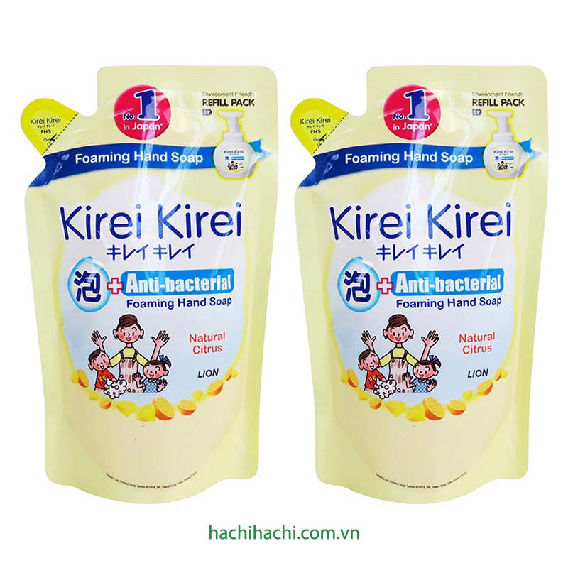 Dung dịch rửa tay kháng khuẩn Kirei Kirei hương chanh 200ml   - Hachi Hachi Japan Shop