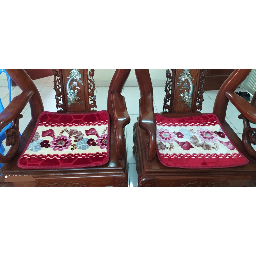 Bộ thảm ghế salong 3 miếng lông nhung tuyết dày 1cm, đế cao su( 1 miếng dùng cho ghế dài; 2 miếng dùng cho ghế vuông)