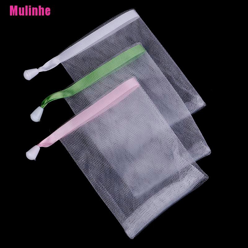 [Mulinhe] Túi Lưới Đựng Xà Phòng Tẩy Tế Bào Chết Cỡ Nhỏ Bằng Nylon Có Dây Rút