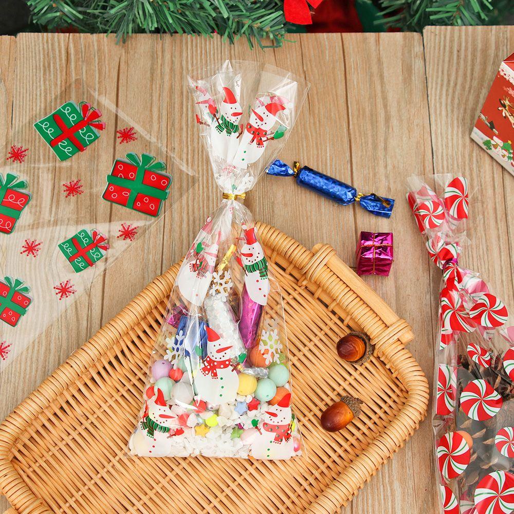 PINEVN Set 100 Túi Nhựa Trong Suốt Đựng Kẹo Giáng Sinh