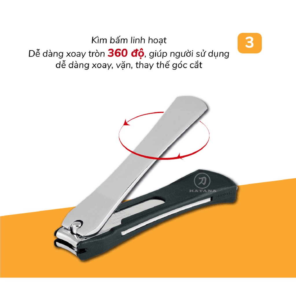 Bấm móng tay Nhật KAI KE0105 tay cầm nguyên khối - Kèm dũa và đựng móng thừa - BH 12 tháng 1 ĐỔI 1